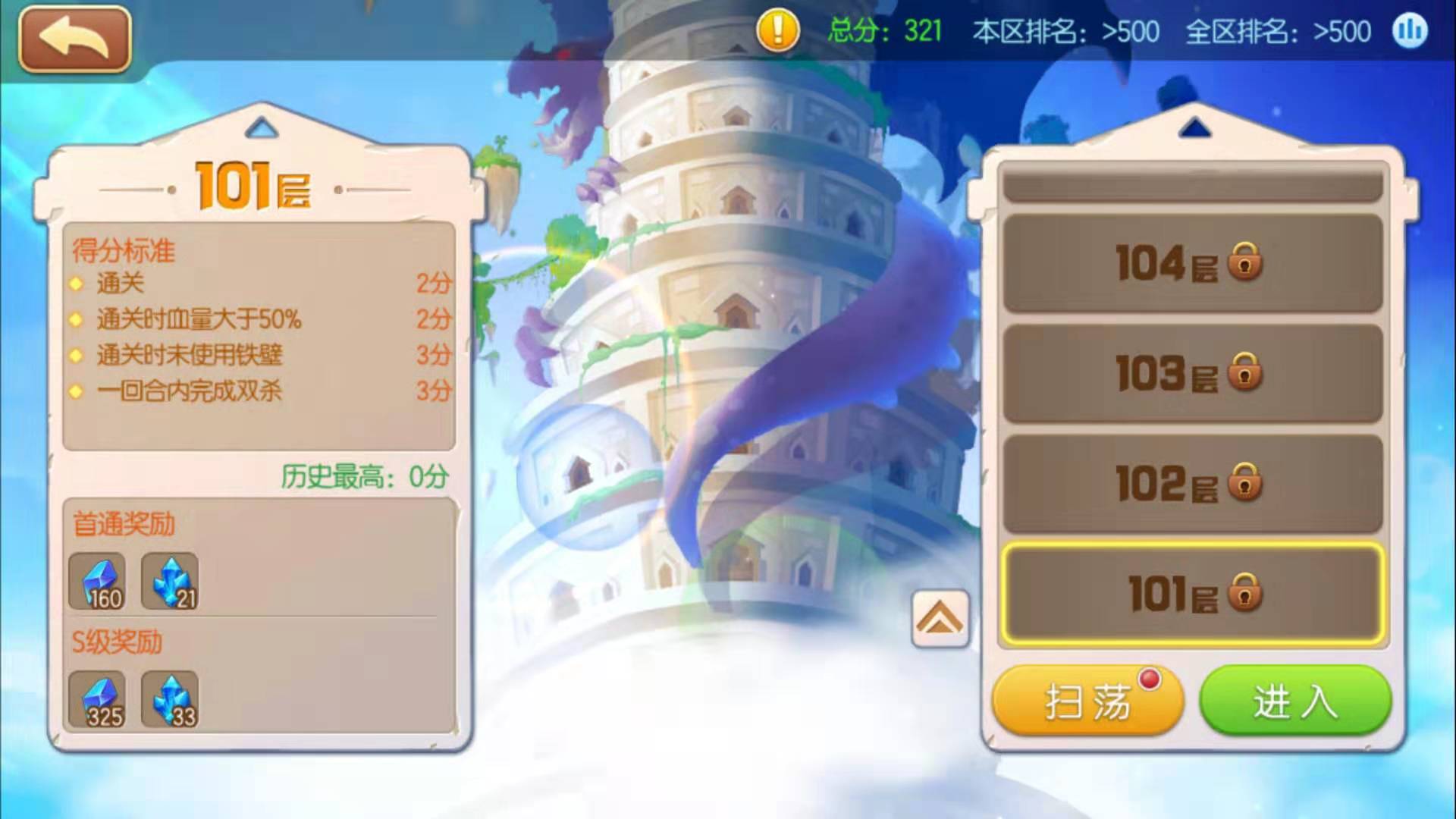 弹弹堂手游101层怎么过？满分攻略篇之一截图