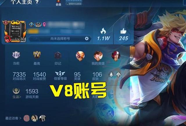 王者榮耀頭像框的數(shù)字是什么意思，有種標(biāo)志比V8更厲害截圖