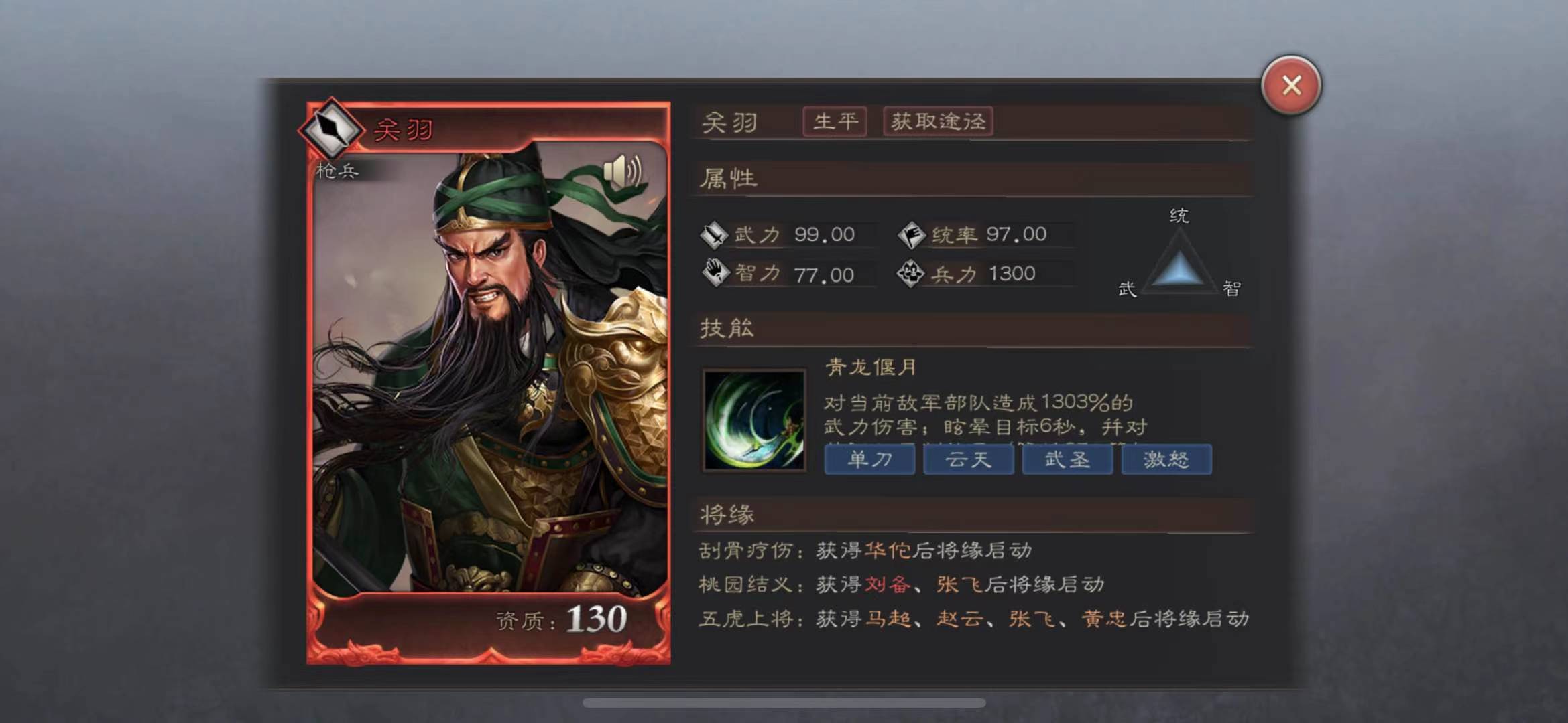 三国志威力无双关羽怎么获得 关羽获得方法截图