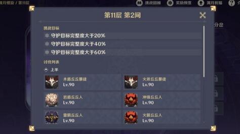 原神2.3版本11层下深渊怪物一览 深渊怪物血量介绍截图