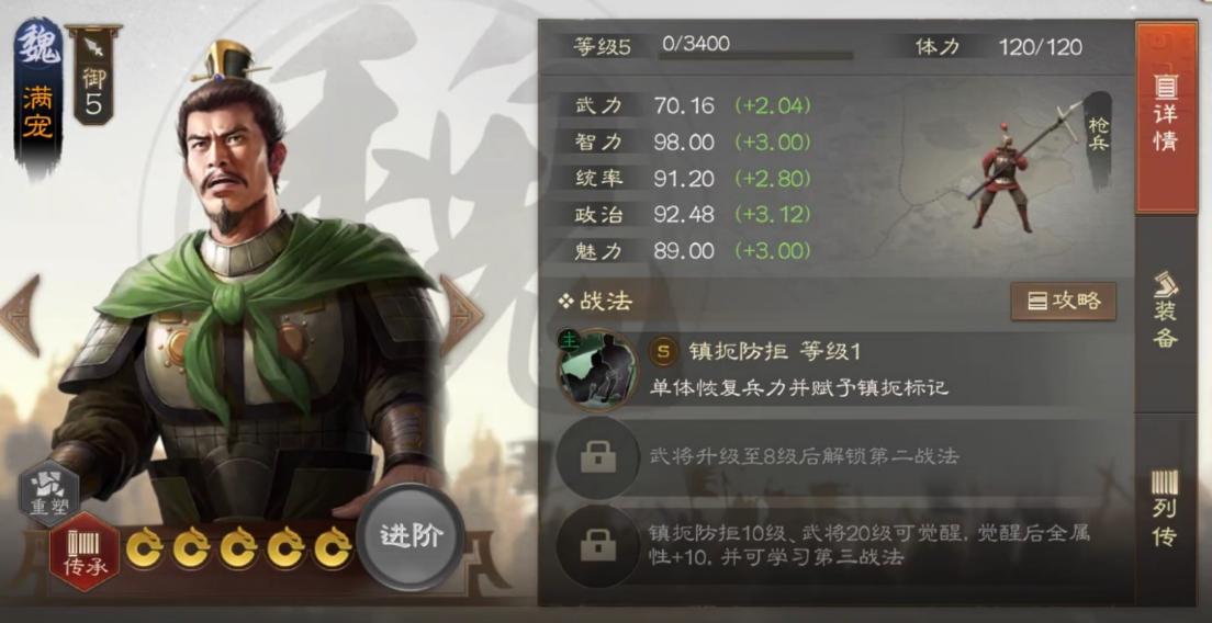 三國(guó)志戰(zhàn)棋版滿寵怎么樣 滿寵技能屬性詳解截圖