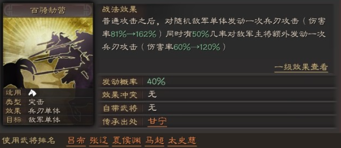 三国志战棋版百骑劫营战法怎么样 百骑结营战法介绍截图