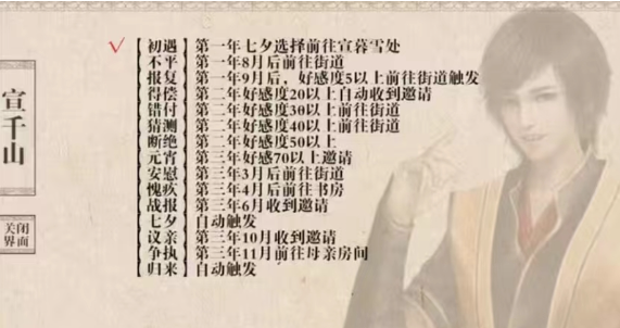 我做夫人那些年宣千山怎么攻略 我做夫人那些年宣千山攻略技巧截图