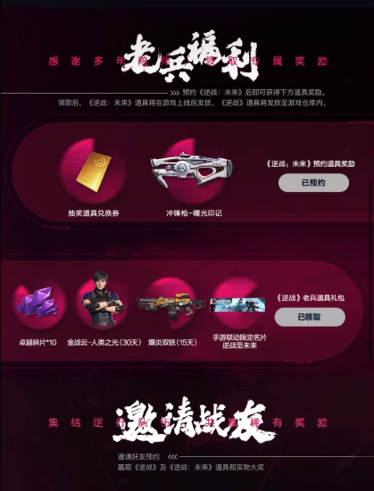 逆戰(zhàn)未來預(yù)約獎勵 逆戰(zhàn)未來預(yù)約渠道分享截圖